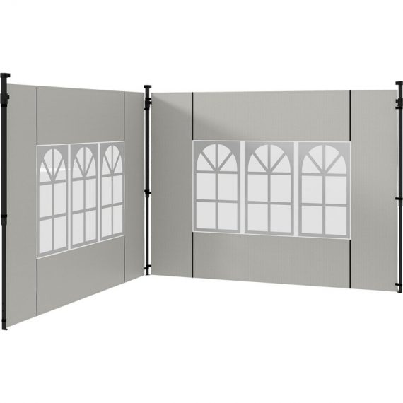 Outsunny Gazebo Side Panels, Sides Replacement with Window for 3x3(m) or 3x6m Gazebo Canopy, 2 Pack, White 84C-533V01WT 5056725386597