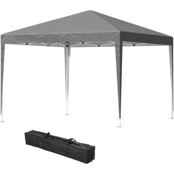 Outsunny 3 x 3 m Garden Pop Up Gazebo Marquee Party Tent Wedding Canopy, Height Adjustable with Carrying Bag, Grey 840-158V00GY 5056725395100