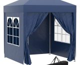 Outsunny 2x2m Garden Pop Up Gazebo Marquee Party Tent Wedding Awning Canopy W/ free Carrying Case + Removable 2 Walls 2 Windows-Blue 100110-066B 5056725594183