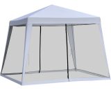 Outsunny 3 x 3 meter Outdoor Garden Gazebo Canopy Tent Sun Shade Event Shelter with Mesh Screen Side Walls Grey 84C-090GY 5056029832202